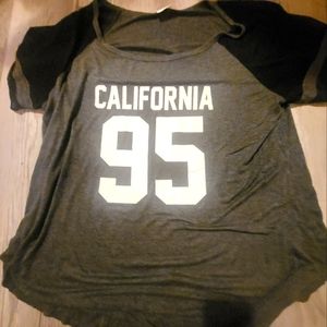Graphic California tee, gray tee, size 3X by Free Kisses